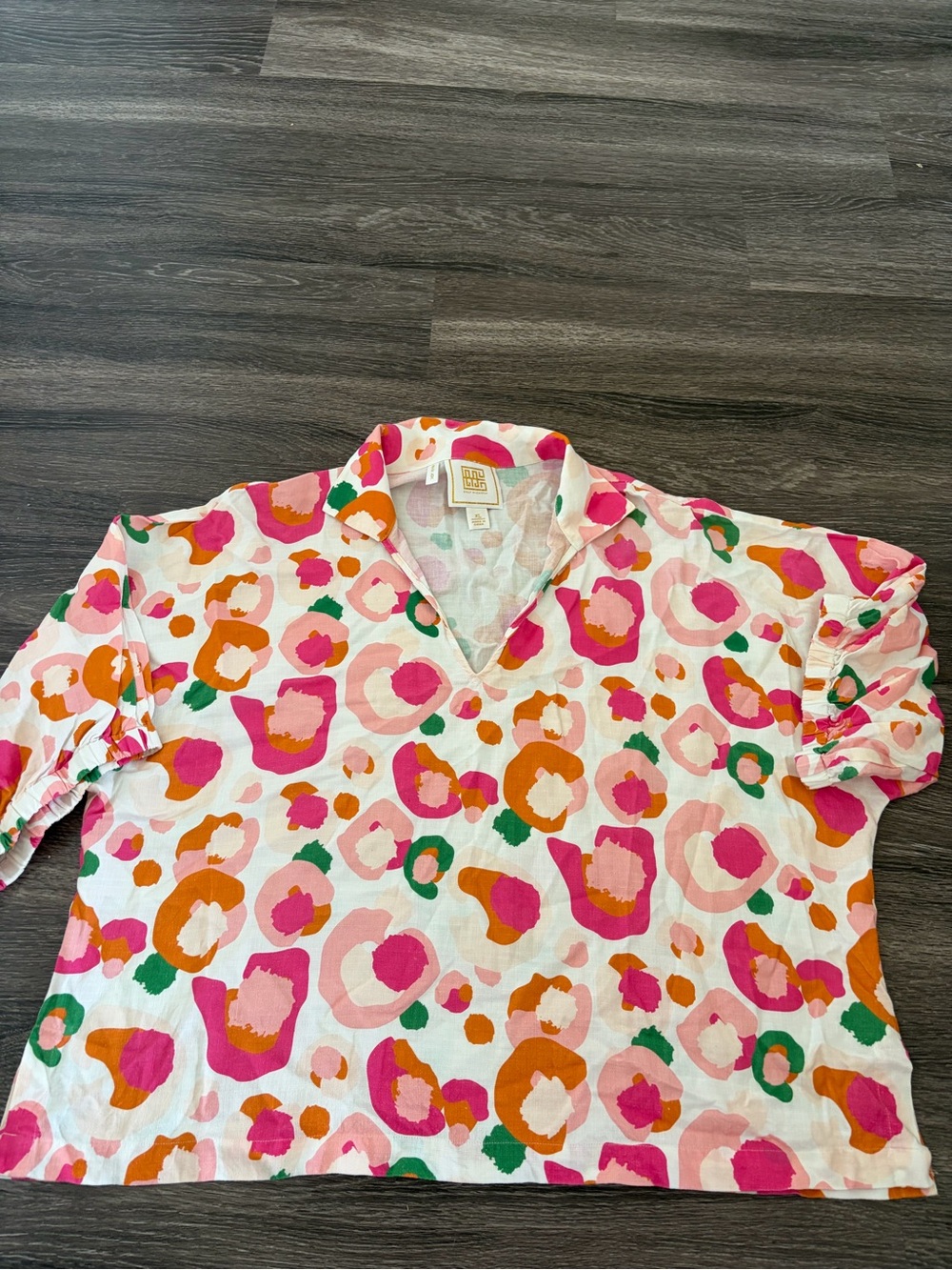 Emily McCarthy Top  Spot Cheetah Print Size XL